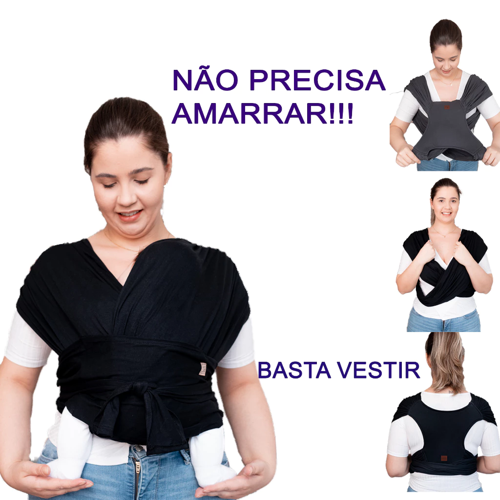 SLING DE VESTIR, LITTLE BENI, CANGURU CARREGADOR DE BEBÊ, WRAP SLING - Imagem 4