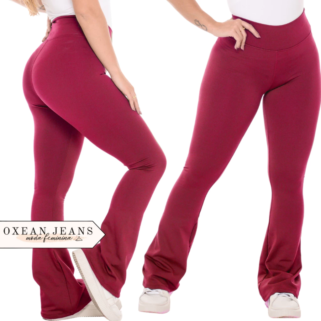 Calça Legging Flare Flanelada Leg Boca De Sino Bailarina Grossa Zero Transparência - Imagem 3