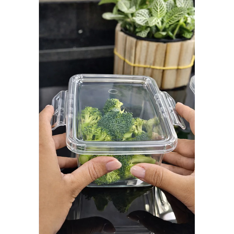 Kit 10 Marmitas Potes 900ml Travas Laterais hermeticas - Livres de BPA Alimentos organiza congelador - Imagem 4