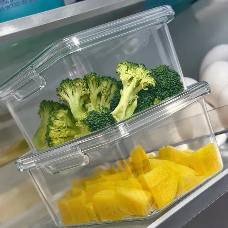 Kit 10 Marmitas Potes 900ml Travas Laterais hermeticas - Livres de BPA Alimentos organiza congelador - Imagem 3