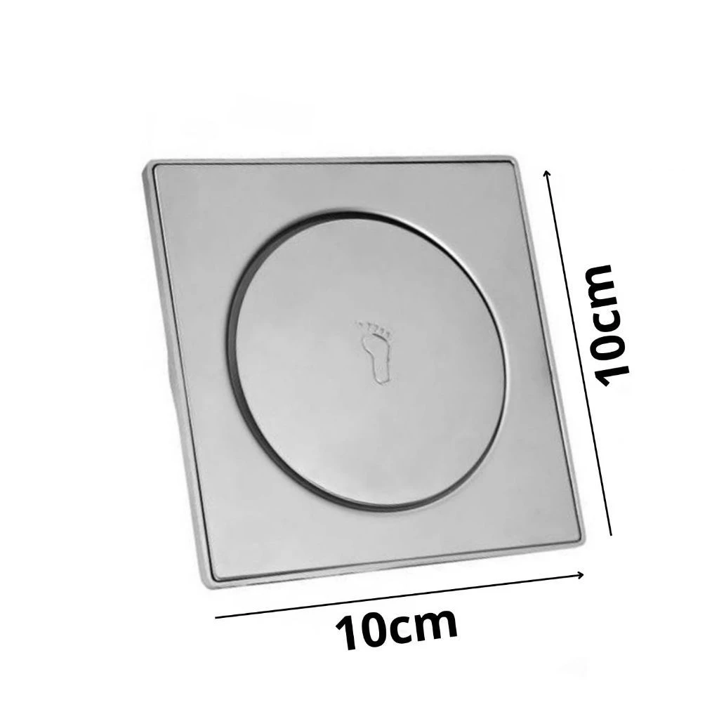 1/2 Ralo Inteligente 10x10/15x15Cm Click Inox Banheiro Lavabo Veda Cheiro - Imagem 2