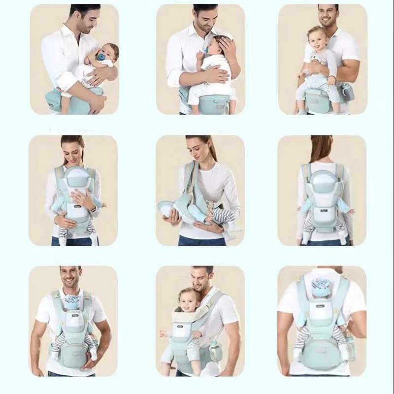 Banco De Cintura Para Bebê Canguru Bebe Passeio Varias Cores Mochila Infantil Hipseat Carrier - Imagem 2