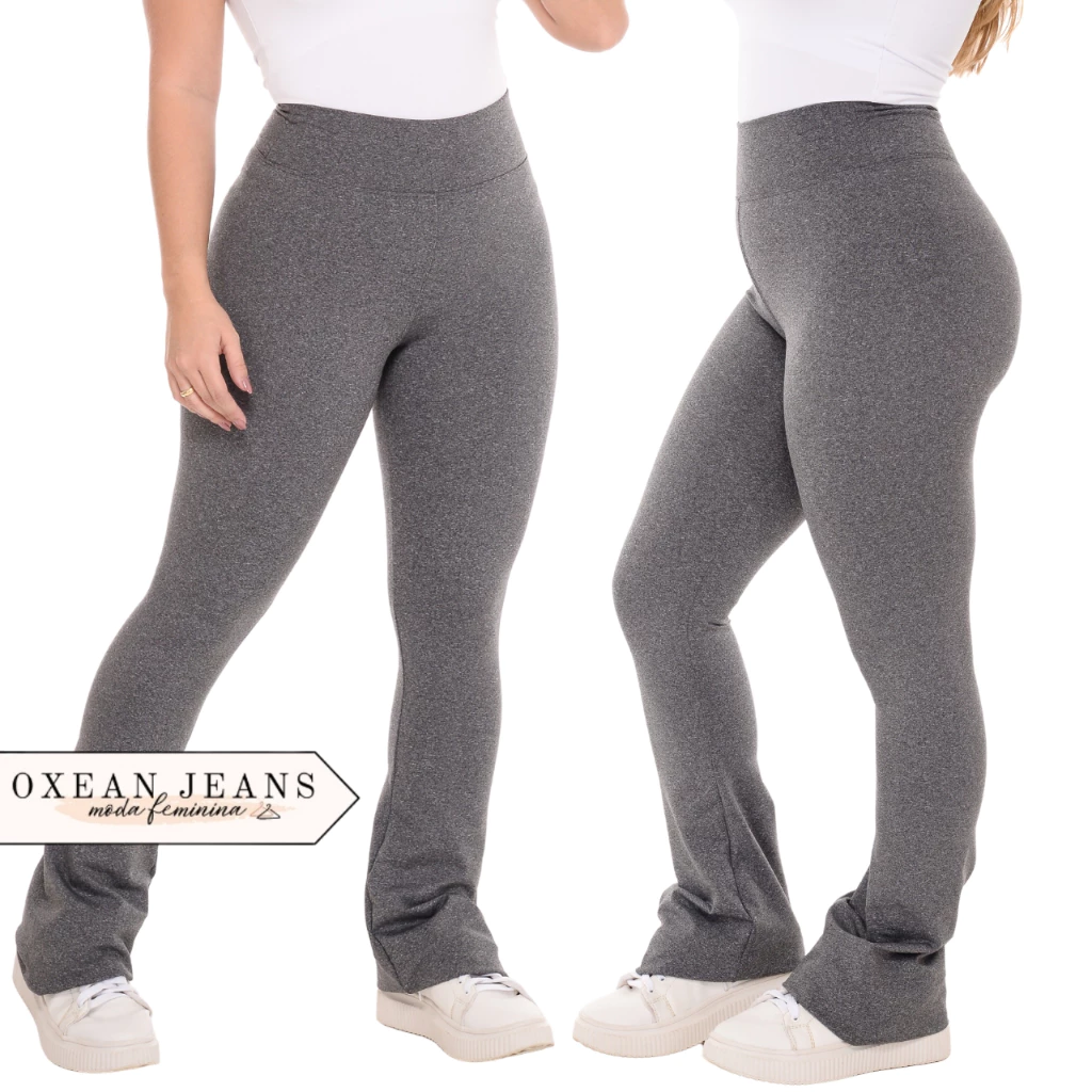 Calça Legging Flare Flanelada Leg Boca De Sino Bailarina Grossa Zero Transparência - Imagem 5