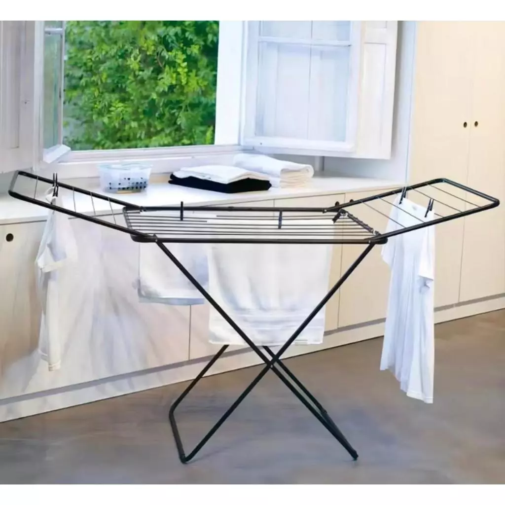 Varal De Chão Com Abas Reforçado Dobrável Aço Secalux 12kg Varal de Apartamento Retratil - Imagem 4