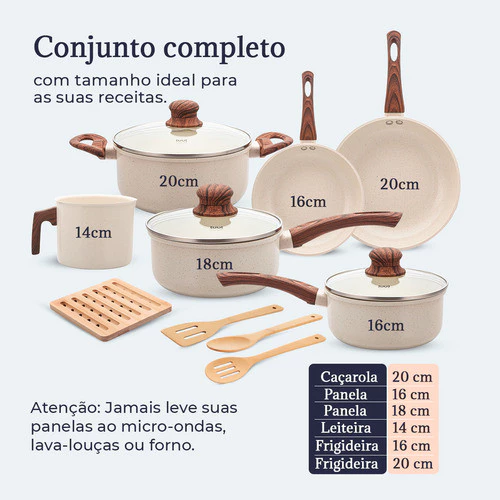Jogo De Panelas Induçao Antiaderente Cerâmica 10 Peças Ppg Pfoa Free Vanila Premium - Imagem 3