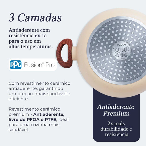 Jogo De Panelas Induçao Antiaderente Cerâmica 10 Peças Ppg Pfoa Free Vanila Premium - Imagem 6